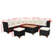 Set mobilier de grădină cu perne, 7 piese, negru, poliratan - WALTI WALTI