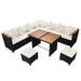 Set mobilier de grădină cu perne, 7 piese, negru, poliratan - WALTI WALTI