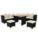Set mobilier de grădină cu perne, 7 piese, negru, poliratan - WALTI WALTI