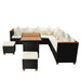 Set mobilier de grădină cu perne, 7 piese, negru, poliratan - WALTI WALTI