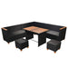 Set mobilier de grădină cu perne, 7 piese, negru, poliratan - WALTI WALTI