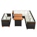 Set mobilier de grădină cu perne, 5 piese, negru, poliratan - WALTI WALTI