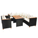 Set mobilier de grădină cu perne, 5 piese, negru, poliratan - WALTI WALTI