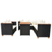 Set mobilier de grădină cu perne, 5 piese, negru, poliratan - WALTI WALTI