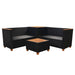 Set mobilier de grădină cu perne, 4 piese, negru, poliratan - WALTI WALTI