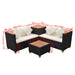 Set mobilier de grădină cu perne, 4 piese, negru, poliratan - WALTI WALTI