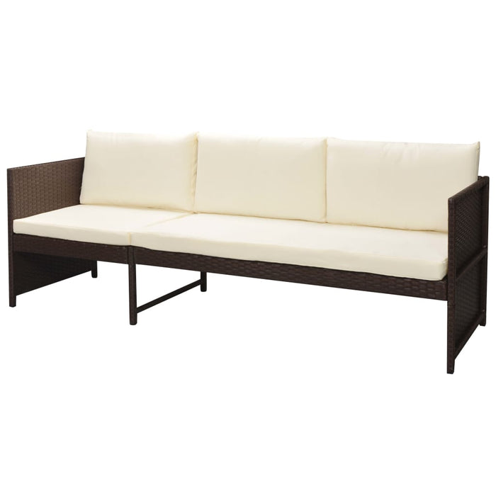 Set mobilier de grădină cu perne, 6 piese, maro, poliratan WALTI