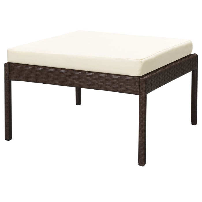 Set mobilier de grădină cu perne, 6 piese, maro, poliratan WALTI