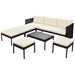 Set mobilier de grădină cu perne, 6 piese, negru, poliratan - WALTI WALTI