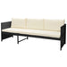 Set mobilier de grădină cu perne, 6 piese, negru, poliratan - WALTI WALTI
