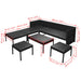 Set mobilier de grădină cu perne, 6 piese, negru, poliratan - WALTI WALTI