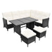 Set mobilier de grădină cu perne, 4 piese, negru, poliratan - WALTI WALTI