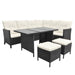 Set mobilier de grădină cu perne, 4 piese, negru, poliratan - WALTI WALTI