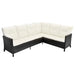 Set mobilier de grădină cu perne, 4 piese, negru, poliratan - WALTI WALTI