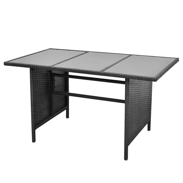 Set mobilier de grădină cu perne, 4 piese, negru, poliratan - WALTI WALTI