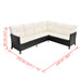Set mobilier de grădină cu perne, 4 piese, negru, poliratan - WALTI WALTI