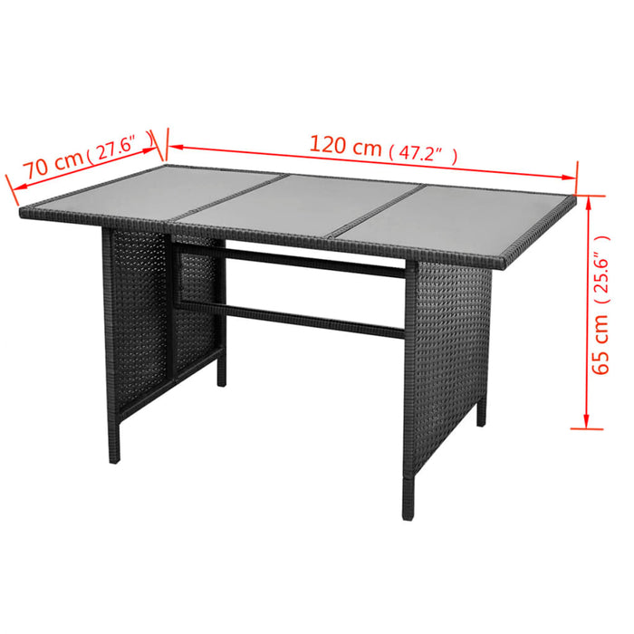Set mobilier de grădină cu perne, 4 piese, negru, poliratan - WALTI WALTI