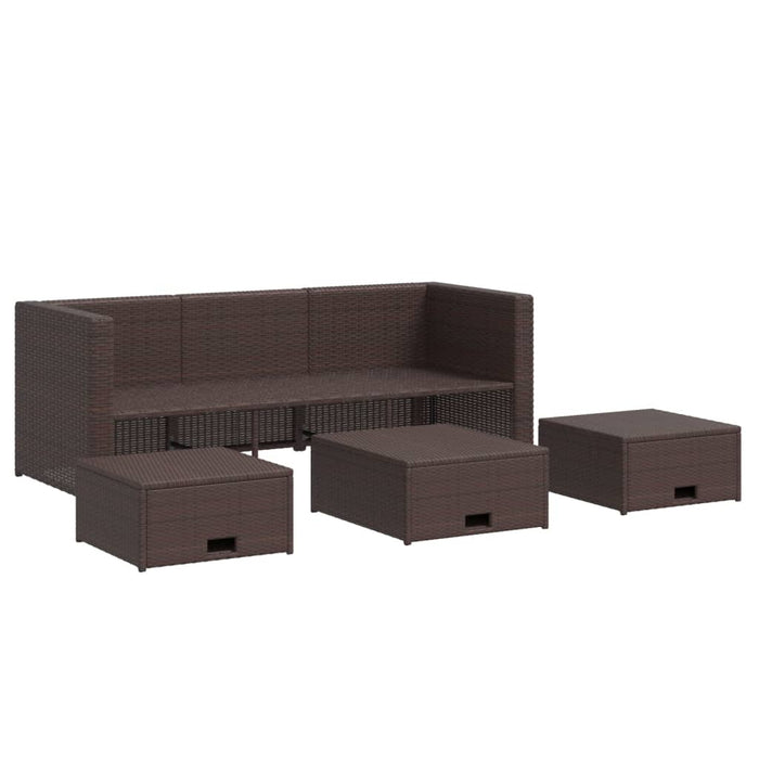 Set mobilier de grădină cu perne, 4 piese, maro, poliratan - WALTI WALTI