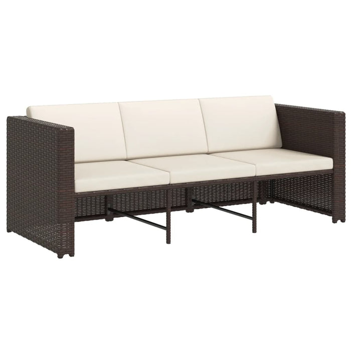 Set mobilier de grădină cu perne, 4 piese, maro, poliratan - WALTI WALTI