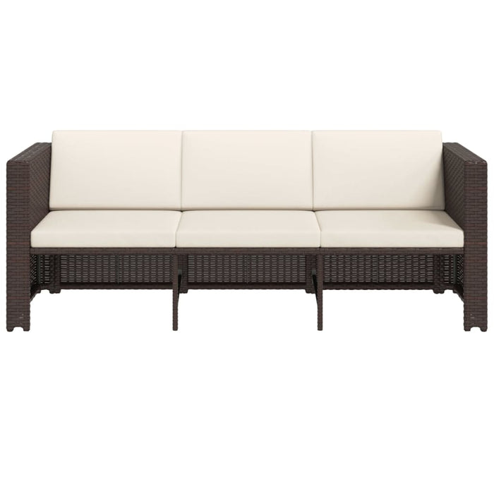 Set mobilier de grădină cu perne, 4 piese, maro, poliratan - WALTI WALTI