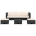 Set mobilier de grădină cu perne, 4 piese, negru, poliratan - WALTI WALTI