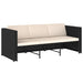 Set mobilier de grădină cu perne, 4 piese, negru, poliratan - WALTI WALTI