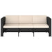 Set mobilier de grădină cu perne, 4 piese, negru, poliratan - WALTI WALTI