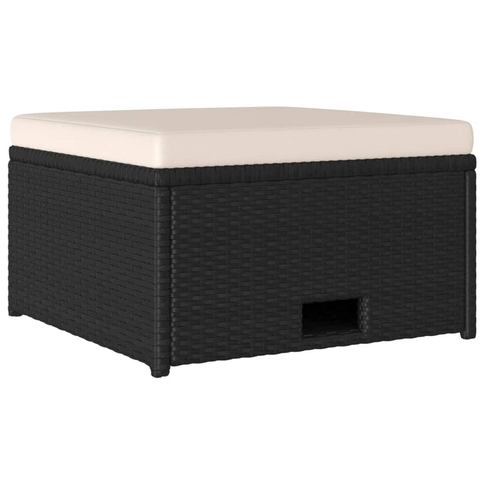 Set mobilier de grădină cu perne, 4 piese, negru, poliratan - WALTI WALTI