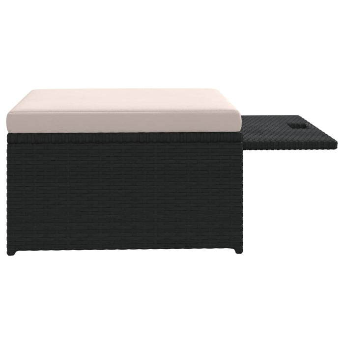 Set mobilier de grădină cu perne, 4 piese, negru, poliratan - WALTI WALTI
