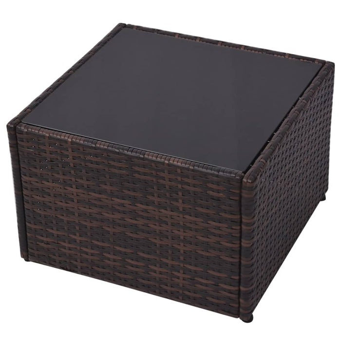 Set mobilier de grădină cu perne, 5 piese, maro, poliratan - WALTI WALTI