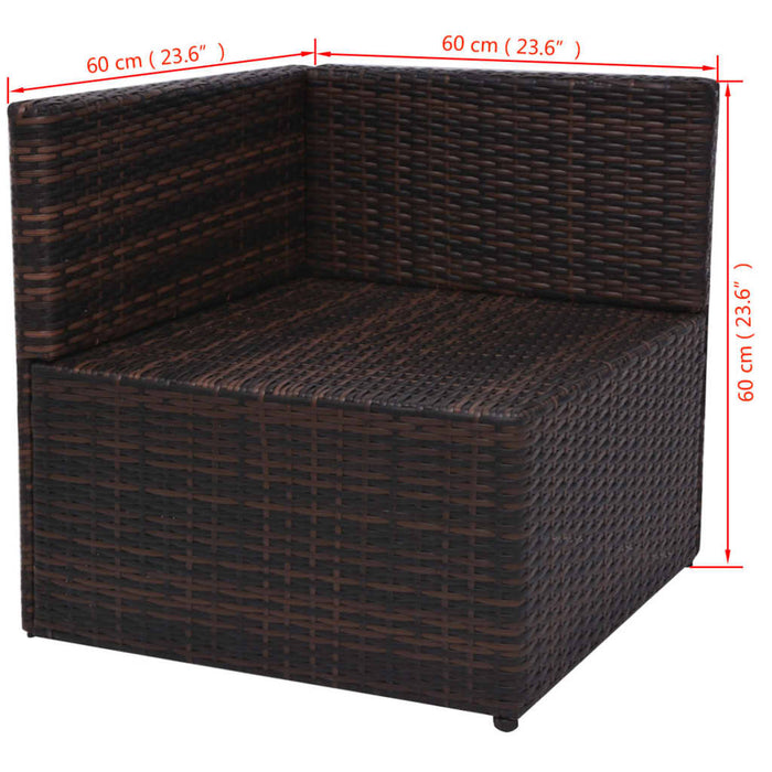 Set mobilier de grădină cu perne, 5 piese, maro, poliratan - WALTI WALTI