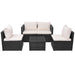 Set mobilier de grădină cu perne, 5 piese, negru, poliratan - WALTI WALTI