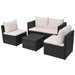 Set mobilier de grădină cu perne, 5 piese, negru, poliratan - WALTI WALTI