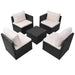 Set mobilier de grădină cu perne, 5 piese, negru, poliratan - WALTI WALTI