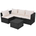 Set mobilier de grădină cu perne, 5 piese, negru, poliratan - WALTI WALTI
