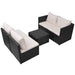 Set mobilier de grădină cu perne, 5 piese, negru, poliratan - WALTI WALTI