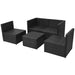 Set mobilier de grădină cu perne, 5 piese, negru, poliratan - WALTI WALTI