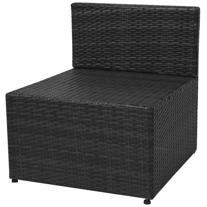 Set mobilier de grădină cu perne, 5 piese, negru, poliratan - WALTI WALTI