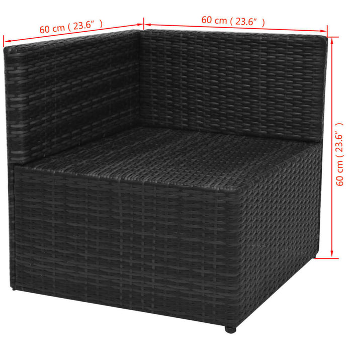 Set mobilier de grădină cu perne, 5 piese, negru, poliratan - WALTI WALTI