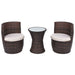 Set mobilier bistro cu perne, 3 piese, maro, poliratan - WALTI WALTI