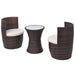 Set mobilier bistro cu perne, 3 piese, maro, poliratan - WALTI WALTI