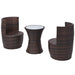 Set mobilier bistro cu perne, 3 piese, maro, poliratan - WALTI WALTI