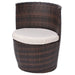 Set mobilier bistro cu perne, 3 piese, maro, poliratan - WALTI WALTI