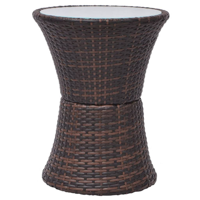 Set mobilier bistro cu perne, 3 piese, maro, poliratan - WALTI WALTI