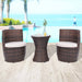 Set mobilier bistro cu perne, 3 piese, maro, poliratan - WALTI WALTI