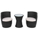 Set mobilier bistro cu perne, 3 piese, negru, poliratan - WALTI WALTI