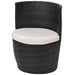 Set mobilier bistro cu perne, 3 piese, negru, poliratan - WALTI WALTI