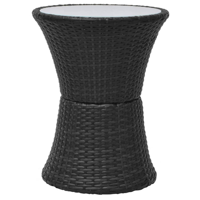 Set mobilier bistro cu perne, 3 piese, negru, poliratan - WALTI WALTI