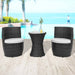 Set mobilier bistro cu perne, 3 piese, negru, poliratan - WALTI WALTI