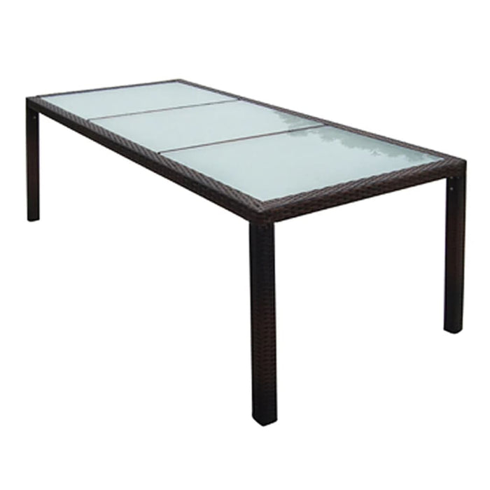 Set mobilier de exterior cu perne, 9 piese, maro, poliratan - WALTI WALTI